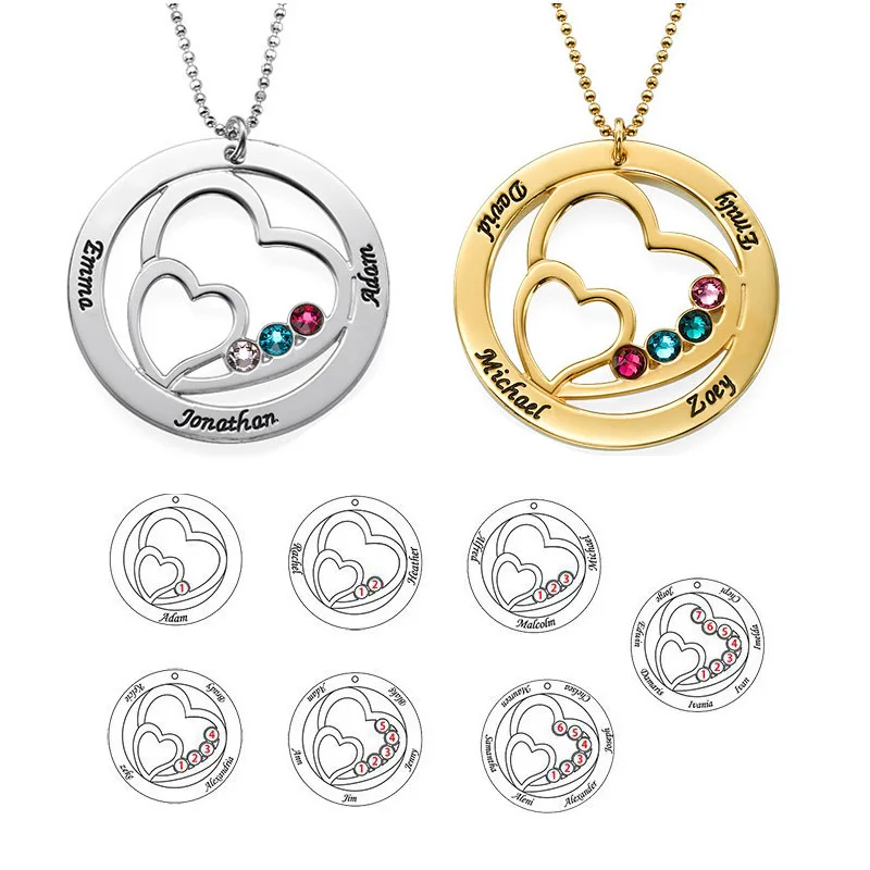 Индивидуальное ожерелье 2 ожерелья в форме сердца серебро 925 для женщин камень