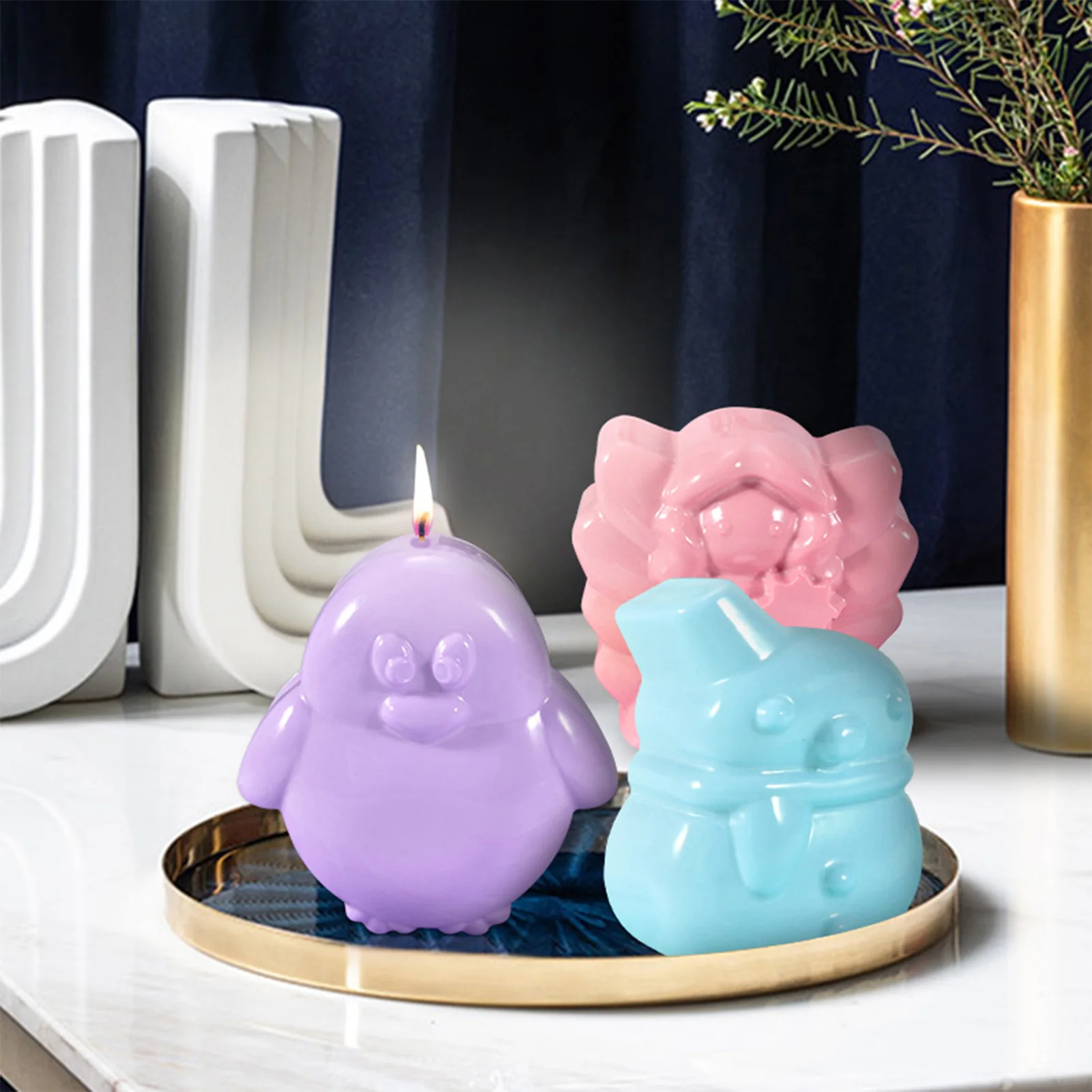 

Christmas Snowman Silicone Molds Candle Mold Dessert Party Fondant Cake Decorating Tools Aromatherapy Plaster Handmade Soap Mold