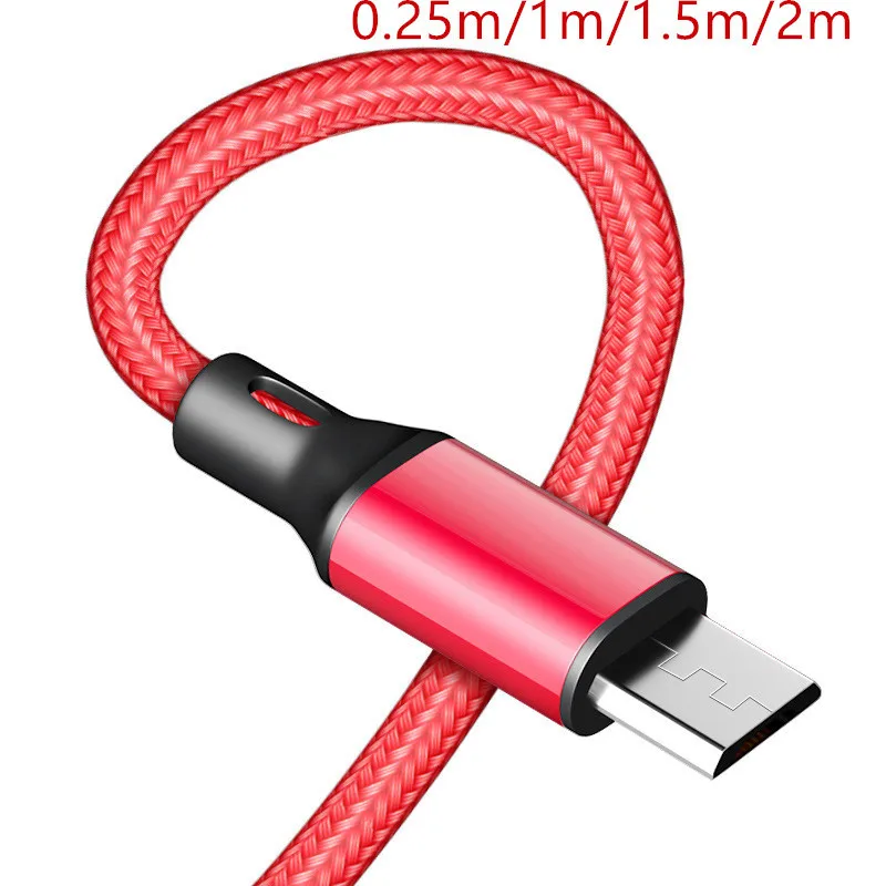Зарядное устройство USB кабель Micro шнур для быстрой зарядки провод Samsung Xiaomi красный