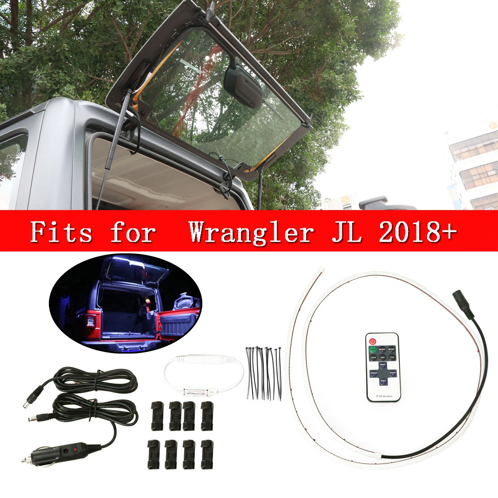 

LED Light Bar Rear Tailgate Glass Gate Hatch Lamp For Wrangler JL 2018+