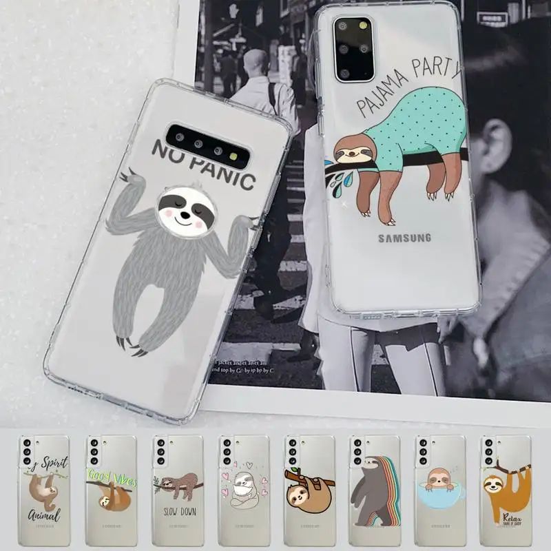 

Cute Animal sloth Phone Case For Samsung A 51 30s 71 21s 70 10 31 30 52 12 40 S20 21 plus lite UlTRA