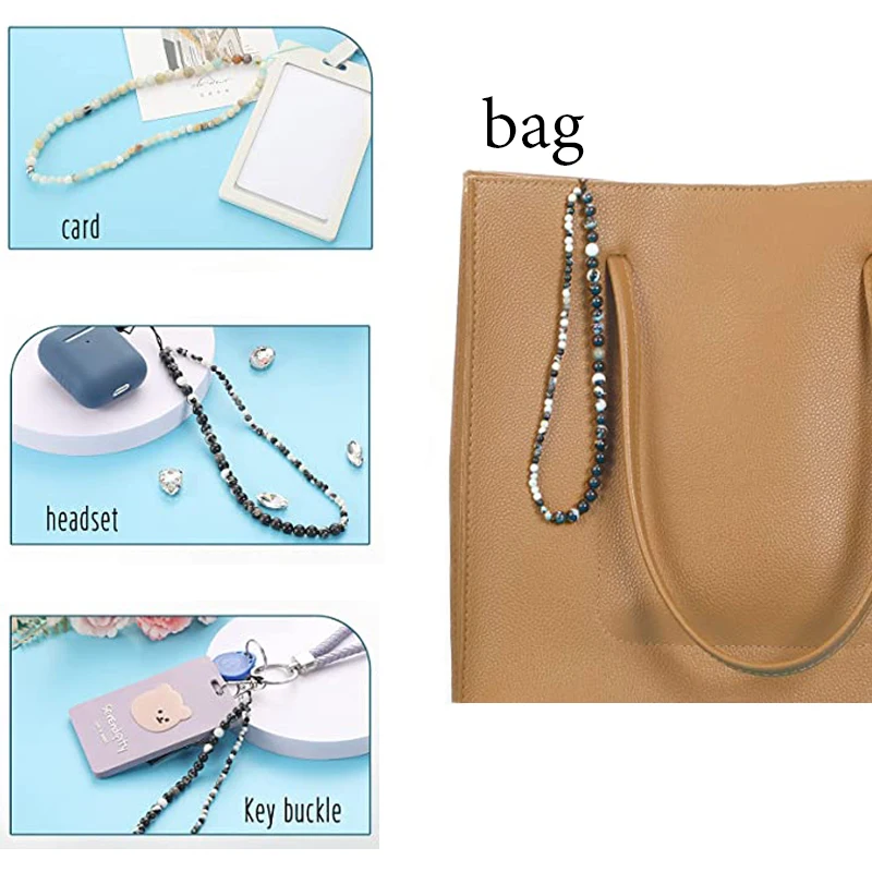 oaiite natural amazonite tiger eye mobile phone chain strap meditation beads anti lost lanyard keychain accessories yoga gift free global shipping