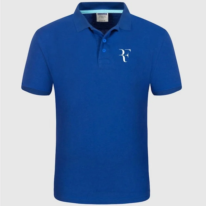 

2021 New Polo Shirt RF roger federer logo Cotton Polo shirt Short Sleeve High polo shirts Z