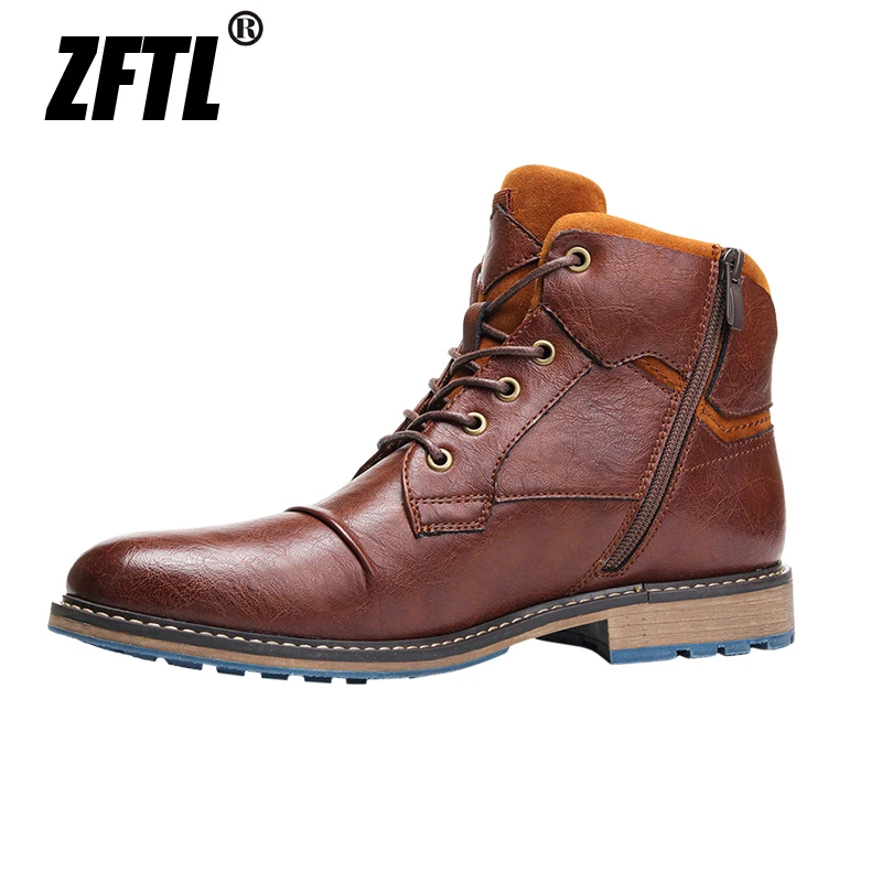 

Мужские повседневные ботинки ZFTL, ботинки мартинсы, мужские ботинки для пустыни, зимние высококачественные винтажные коричневые ботинки бо...