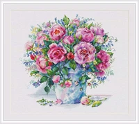 a bouquet of roses counted cross stitch 11ct 14ct 18ct diy cross stitch kits embroidery needlework sets