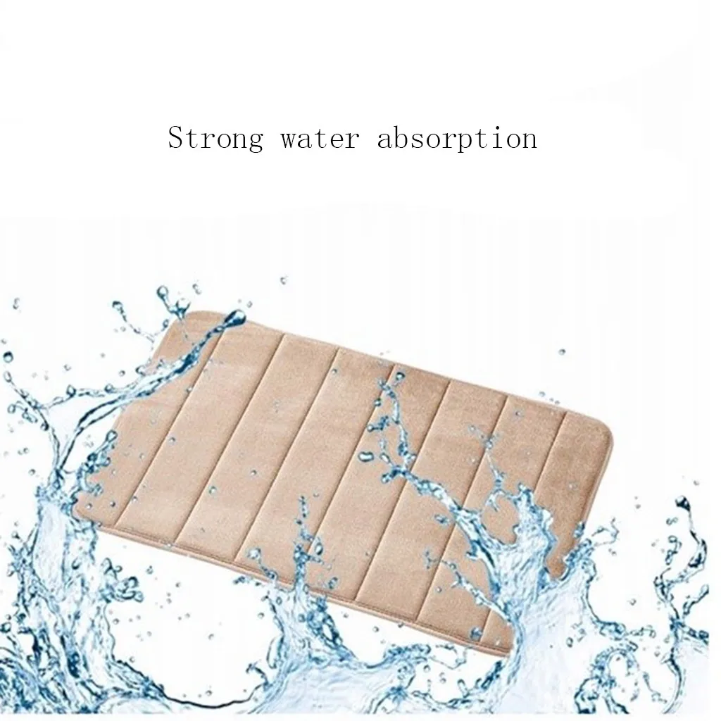 

Home Bath Mat Coral Fleece Bathroom Carpet Water Absorption Non-slip Memory Foam Absorbent Washable Rug Toilet Floor Mat#43