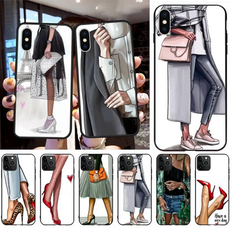 

Fashion Girl Woman Soft Silicone TPU Phone Cover for iPhone 11 pro XS MAX 8 7 6 6S Plus X 5S SE 2020 XR case
