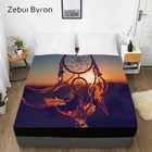 Простыня с 3D рисунком, простыня с эластичным TwinFullQueenKingCustom, чехол для матраса 150*200180160x200, постельные принадлежности, Ловец снов, сумерки