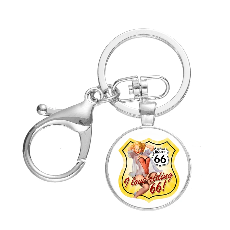 Брелок для ключей женщин и мужчин модная пикантная девушка на мотоцикле RT66 с