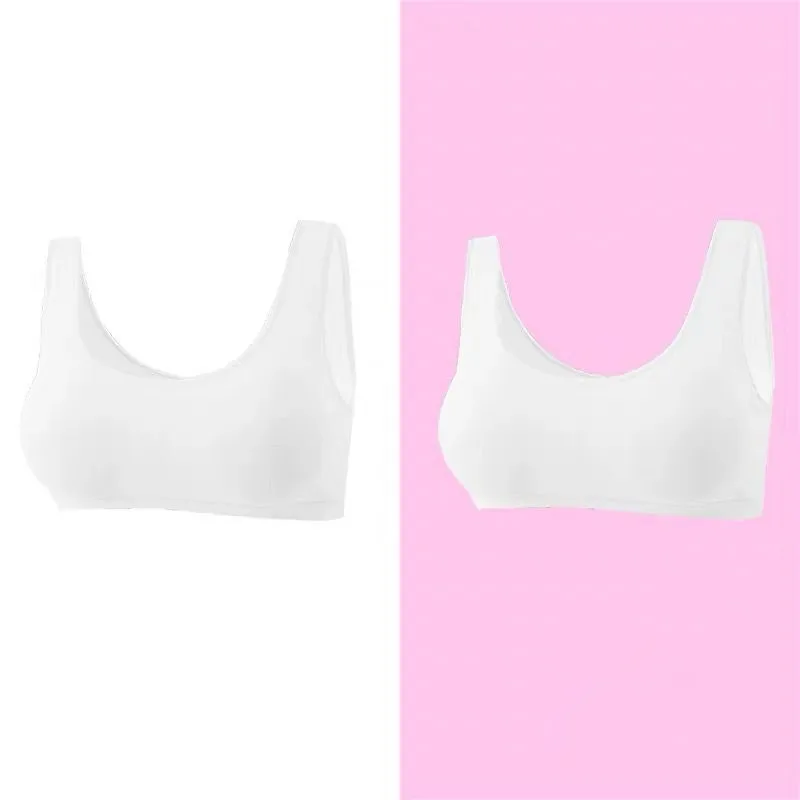 

4pc/lot Children's Sports Bra Kids Training Fixed Double Layer Inserts Teens Teenage Lingerie Underwear 8-15Y