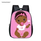 Розовая школьная сумка twoheart sgirl для девочек в Африканском и американском стиле, маленький рюкзак для детского сада, маленькая сумка для книг в африканском стиле
