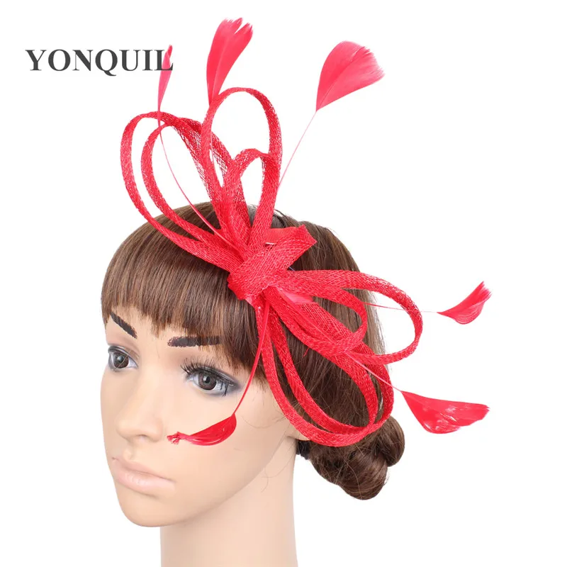 Женская Свадебная вуалетка с бантом элегантная шляпа перьями и шпилькой для