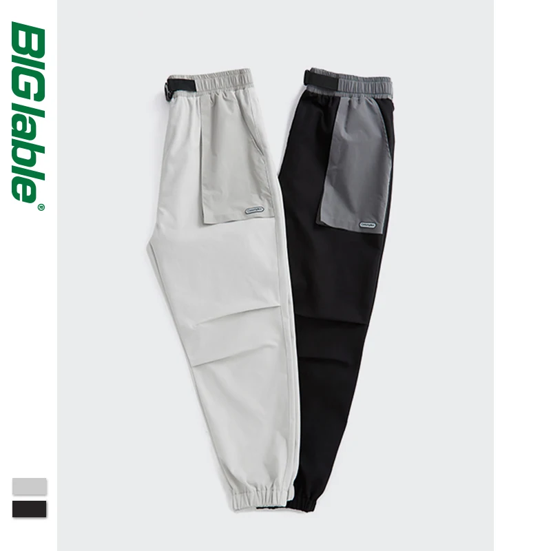 

BIG LABLE Men Joggers Pants With Belt 2021 Spring Fashion Loose Harem Pants Men Harajuku Trousers Plus Size 3581S21