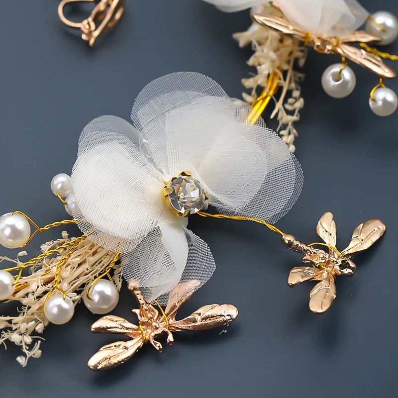 Украшение для волос с листьями и кристаллами свадебный головной убор в западном