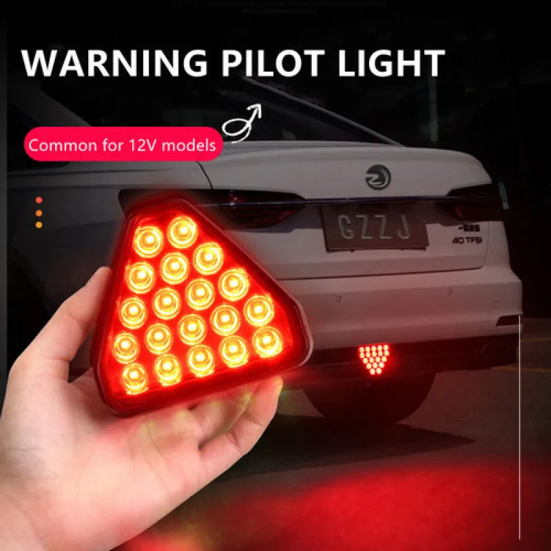 Universal F1 Triangle Style Sport 12LED Brake Signal Lamp REAR FOG LIGHT "Rear Third Brake Lamp
