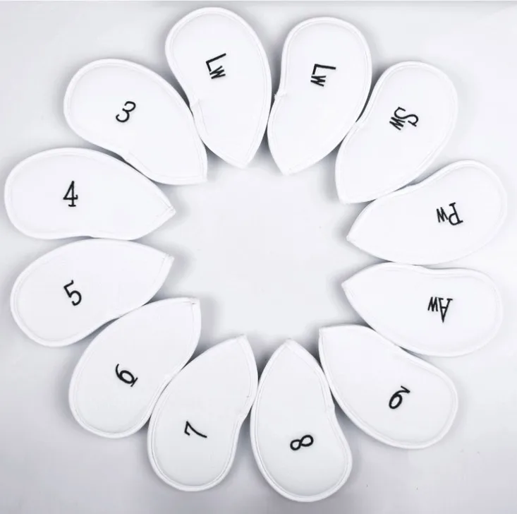 12 шт./компл. черный чехол для гольфа из высококачественной искусственной кожи с