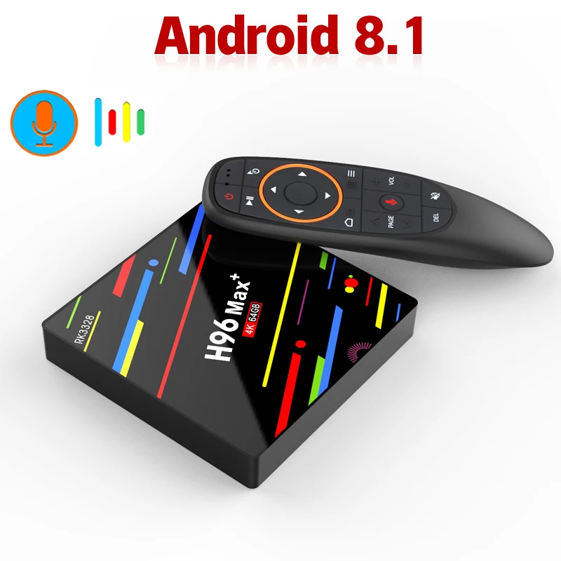 Смарт-приставка H96 Max Plus ТВ приставка Android 8,1 4 Гб 64 Гб Rk3328 четырехъядерный 5G Wifi 4 K H.265 медиаплеер H96 Pro H2 P