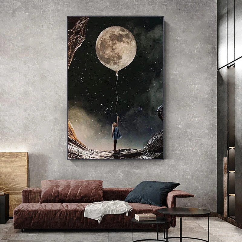 Фигурка воздушного шара для взрослой маленькой девочки Холщовый постер с