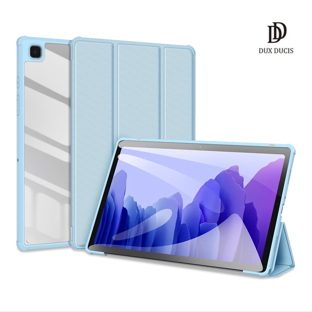 

Tablet Leather Case For Samsung Galaxy Tab A7 2020 Magnetic Closure DUX DUCIS Toby Series Trifold Stand Clear Back T500/T505
