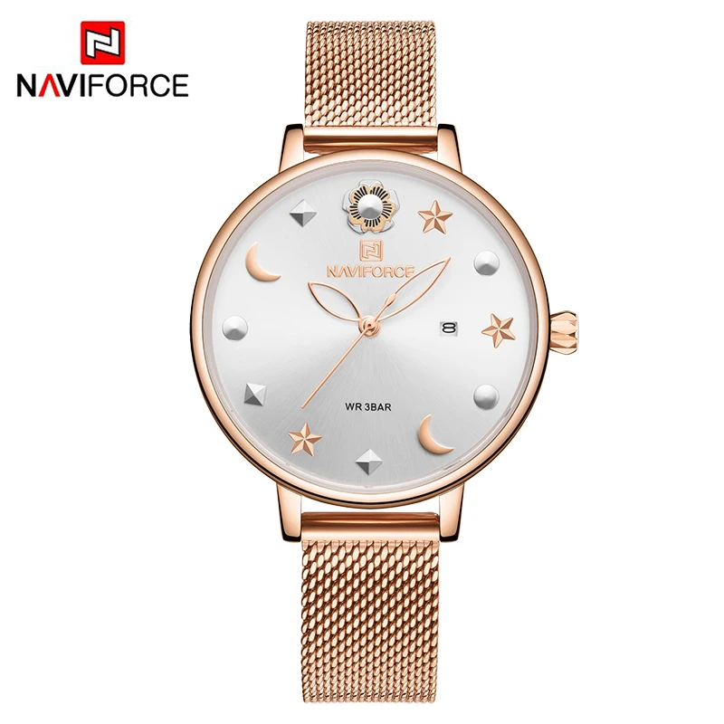 RGW Роскошный бренд NAVIFORCE, женские часы, водонепроницаемые, модные, креативные, луна, звезда, дизайн, женский браслет, наручные часы, Relogio Mujer - Цвет: RGW