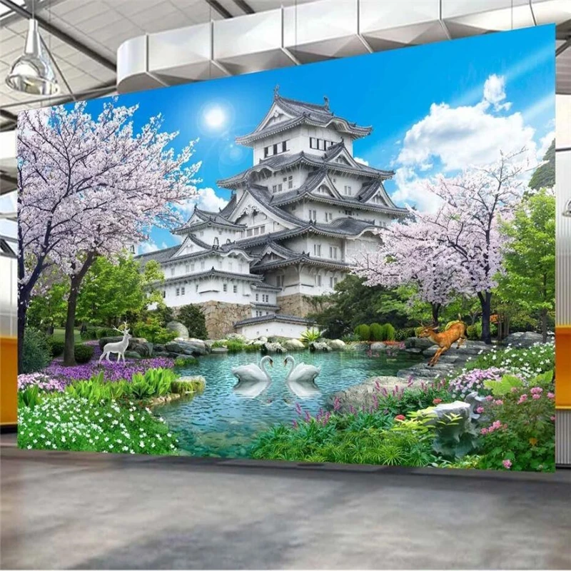 Wellyu индивидуальная большая роспись вишневого дерева классическая архитектура