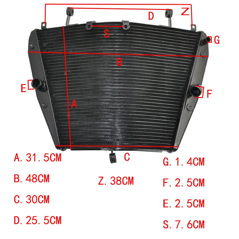 

Радиатор двигателя мотоцикла для Honda CBR1000RR 2008-2011 CBR1000 RA 2009, алюминиевый моторный велосипед, запасные части, охлаждающий кулер