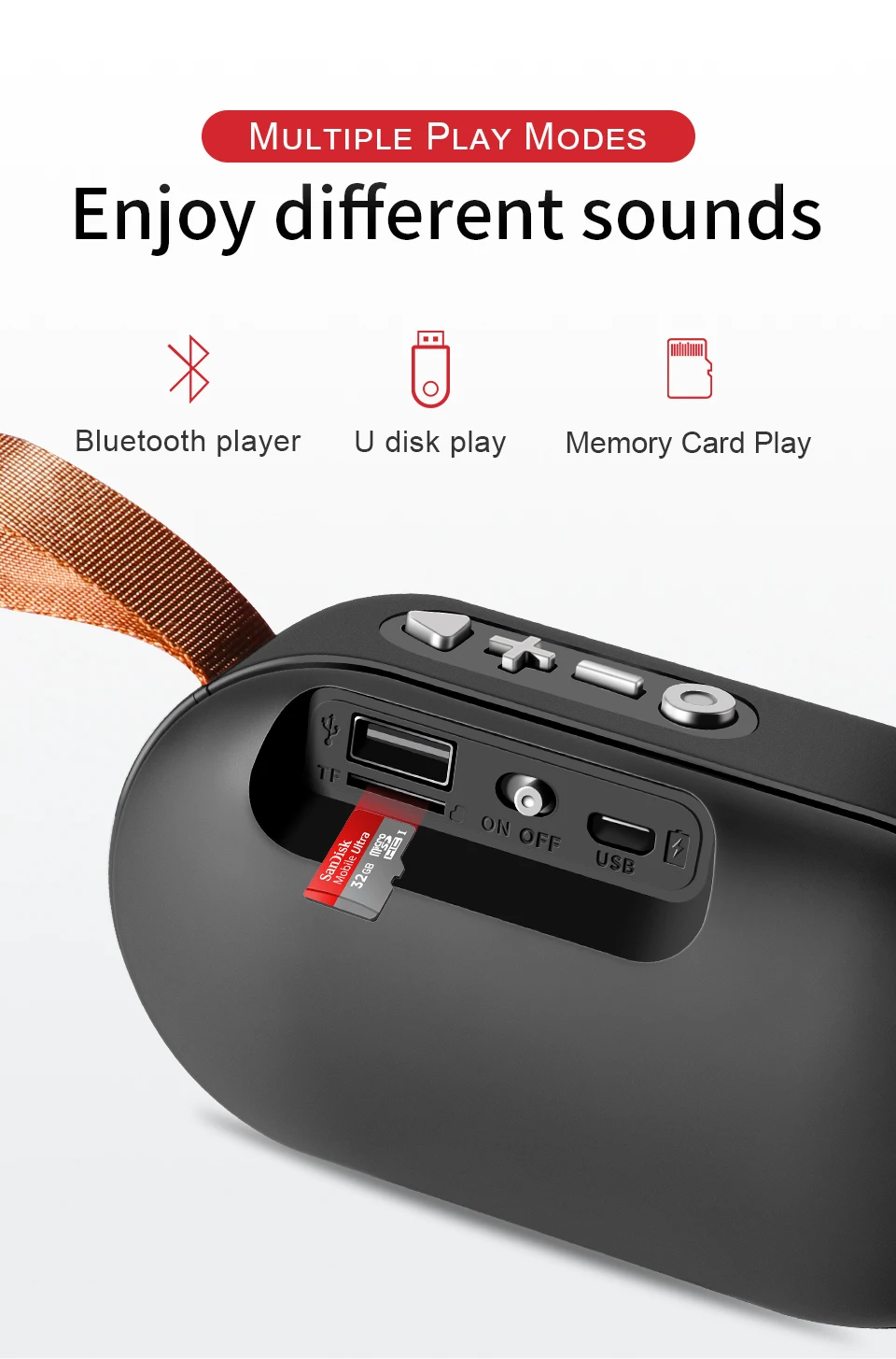 SANLEPUS Мини Bluetooth динамик портативный беспроводной динамик звуковая система 3D стерео музыка объемный Поддержка Bluetooth, TF AUX USB