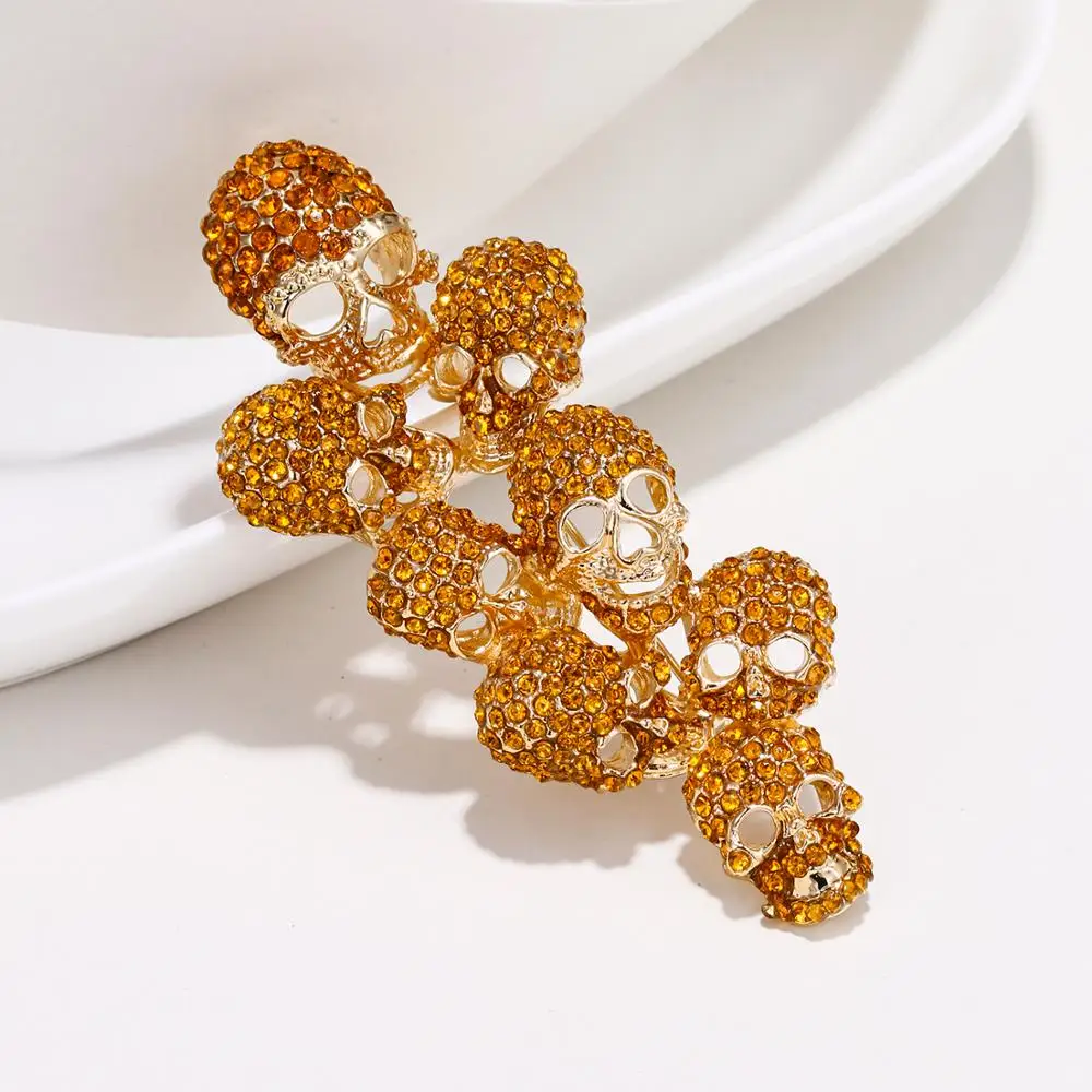 Хэллоуин Радуга брошь череп булавки для женщин Femme кости скелета с украшением в