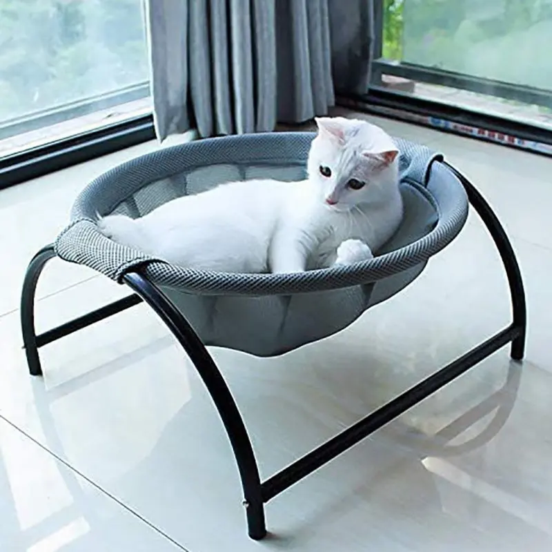 

Elevated Cat Bed House Cat Hammocks Bed Breathable Cat Lounge Bed For Small Rabbit Cat Dog Free-Standing Cat Sleeping Bed