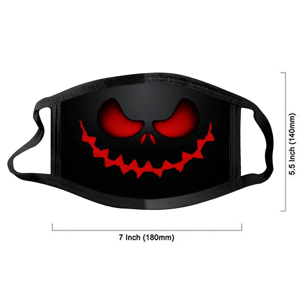 

3PC Adult Face Maks Reusable Halloween Print Cotton Facemasks Washable Breathable Mask For Face Fashionable Bandana masque A50