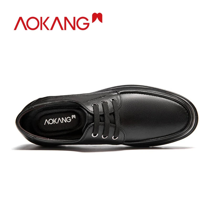 AOKANG/2019 модельные туфли повседневные мужские Дерби Рабочая обувь из натуральной
