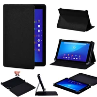 tablet case for sony xperia z3 8 inchz4 10 1 inch leather smart stand pure black cover case free stylus
