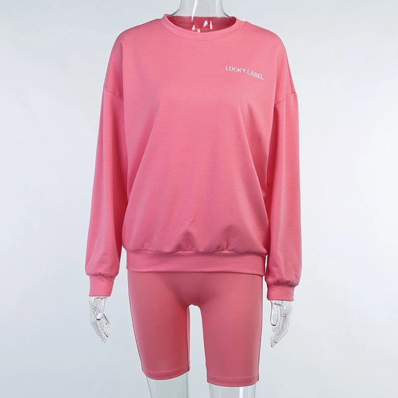 

Sampic Autumn Fashion Long Sleeve Shirt Tops Women Two Piece Shorts Sets