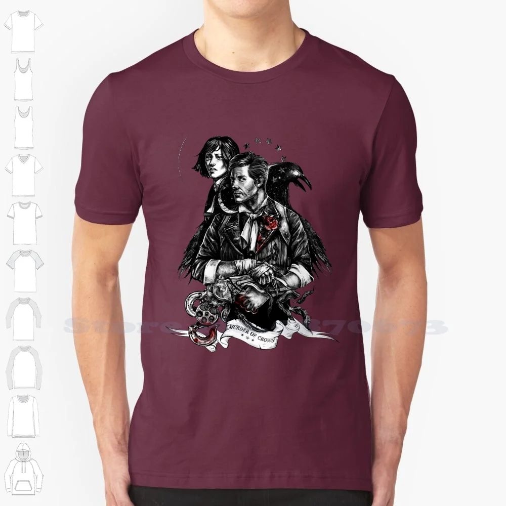 

Murder Of Crows Black White Tshirt For Men Women Bioshock Infinite