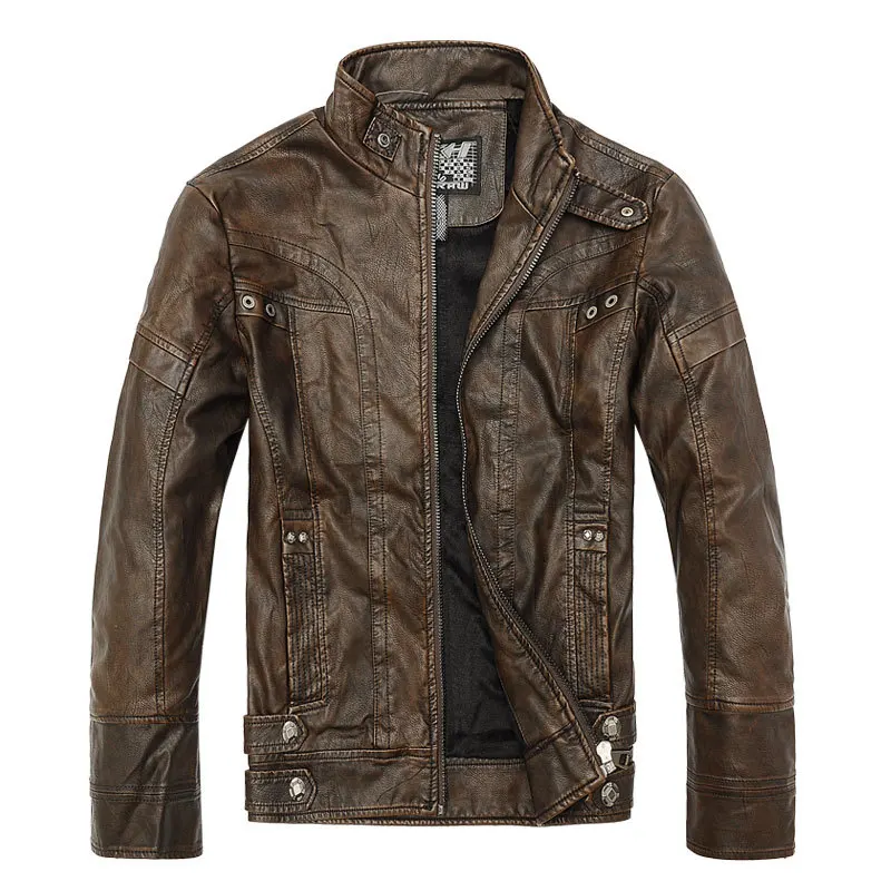 Мужские кожаные куртки мужская куртка высококачественные классические