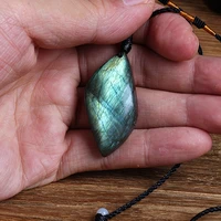 fashion natural sunlight labradorite necklaces pendants s shaped energy stone female moonstone necklaces women jewelry collier