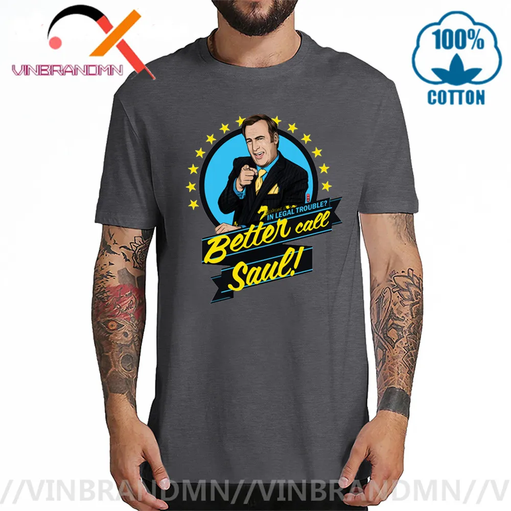 Забавная Мужская футболка Better Call Saul с принтом серийной цифровой печати из 100%