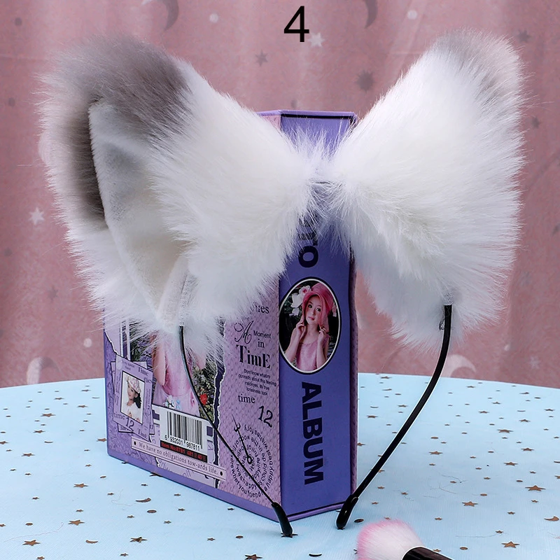 Плюшевые кошачьи ушки для косплея аниме лисы волчьи аксессуары волос разные