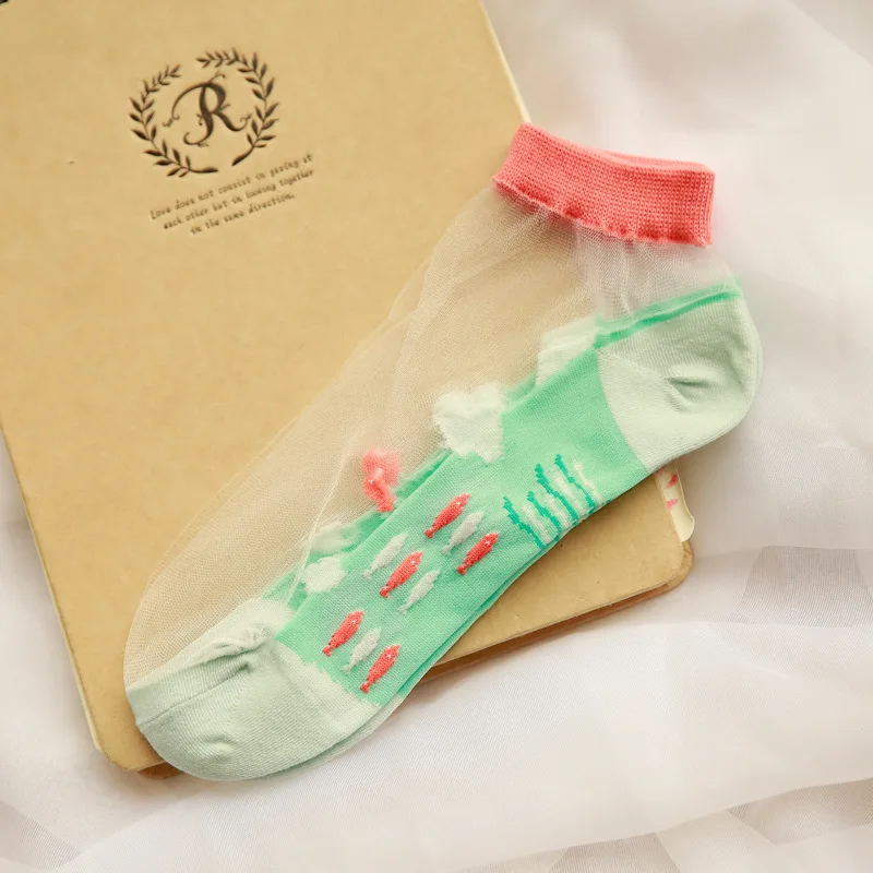 Носки лодыжки женские прозрачные из шелка и стекла 1 пара|socks fashion|socks ankleankle socks |
