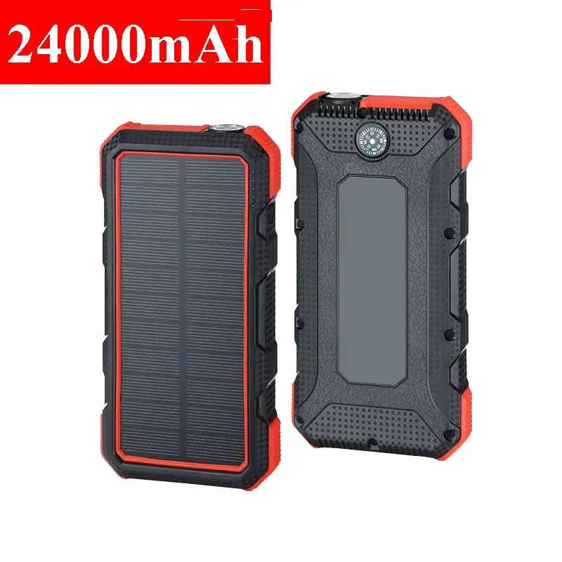 18W 24000mAh солнечное Мощность банк Водонепроницаемый Панели солнечные Зарядное