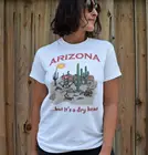 Винтажная сувенирная футболка в стиле 90-х с рисунком Аризоны пустыни кактуса, Женская милая белая хлопковая Футболка большого размера, забавная женская футболка с рисунком Tumblr