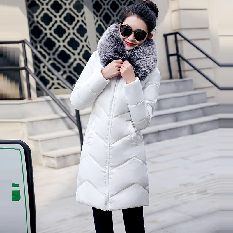 Теплая зимняя куртка с искусственным лисьим мехом для женщин новинка 2019 зимний