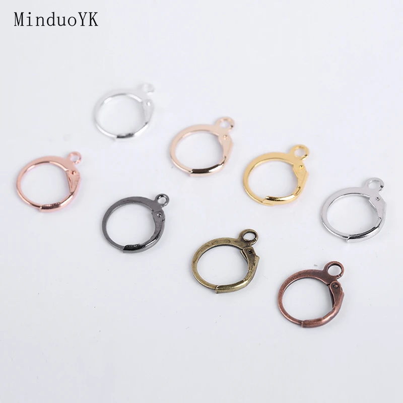 

20 Pcs/Lot 14*12mm 15*10mm French Earrings Hooks Diy Jewelry Findings Accessories Wire Settings Base Hoops For Jewelry Making