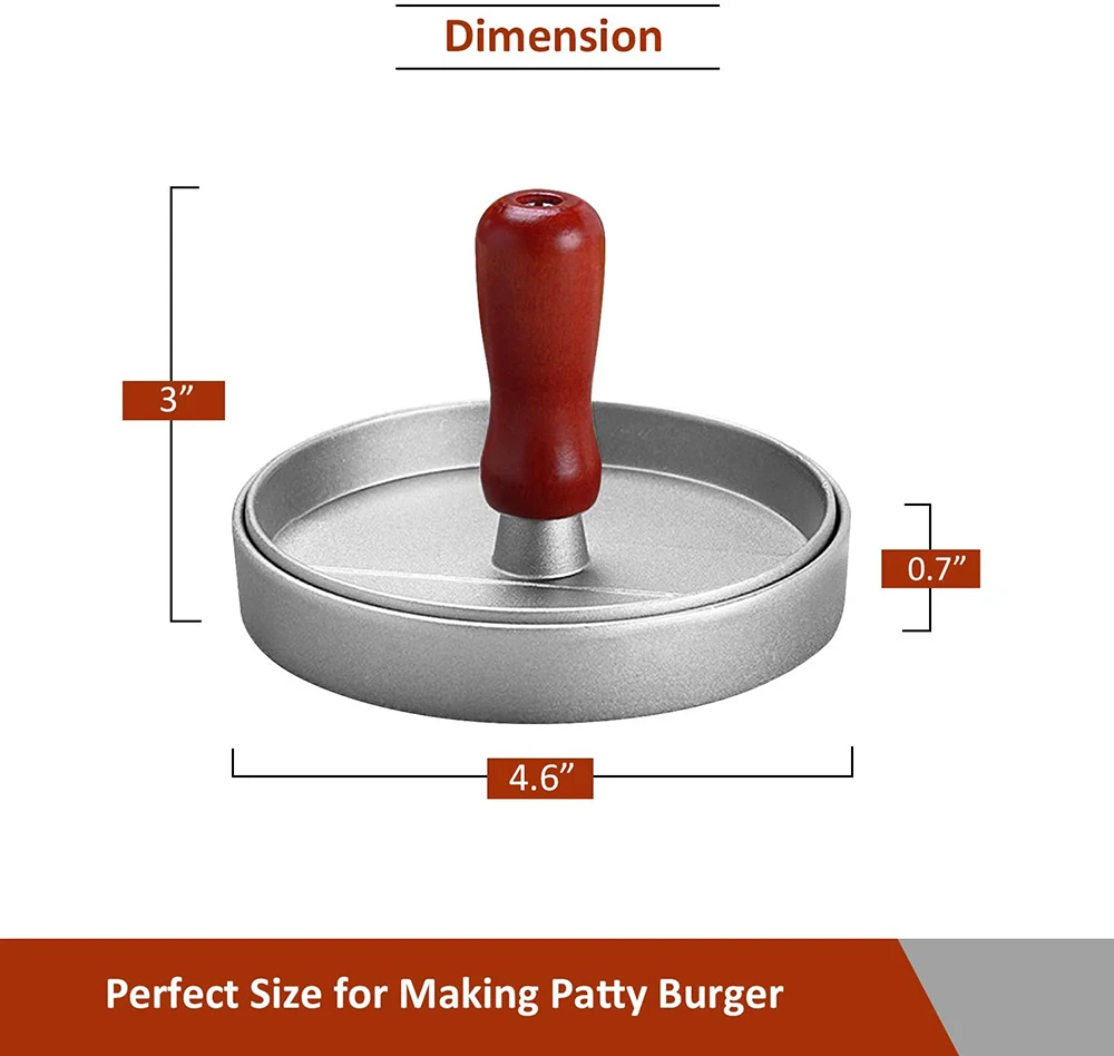 Пресс для бургеров с 100 листами Восковая бумага алюминиевая антипригарная форма