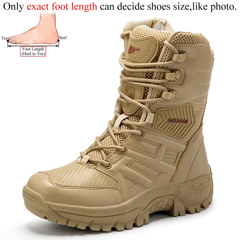Khaki Водонепроницаемые уличные мужские военные тактические ботинки; Botas Tacticas Militar Hombre Bota Tatica; охотничьи армейские ботинки Swat Jungle; походная обувь - Цвет: Khaki