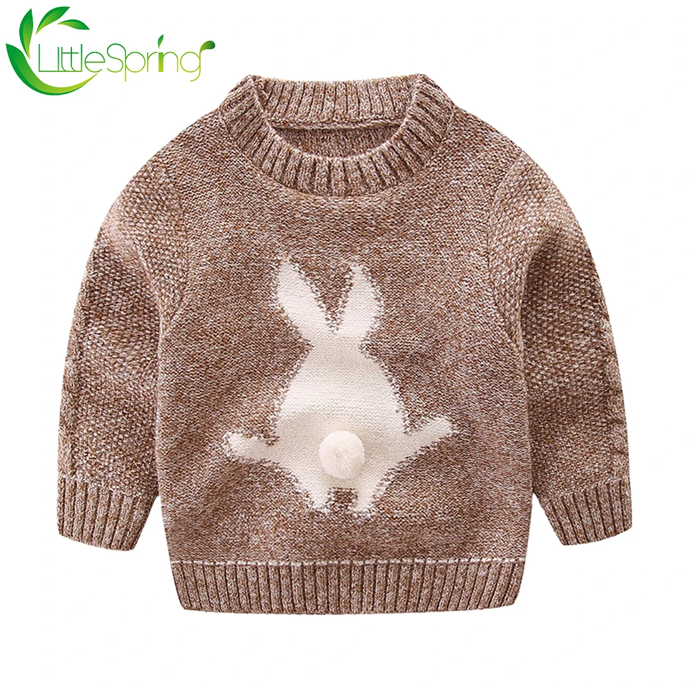LittleSpring/свитер для маленьких мальчиков и девочек Пуловер с рисунком милого