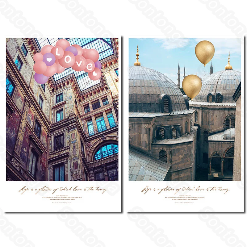 

Still Life Painting Balloon Decoration Painting Living Room Background Wall Stickers Warm Wall Stickers Self-Adhesive Bedroom