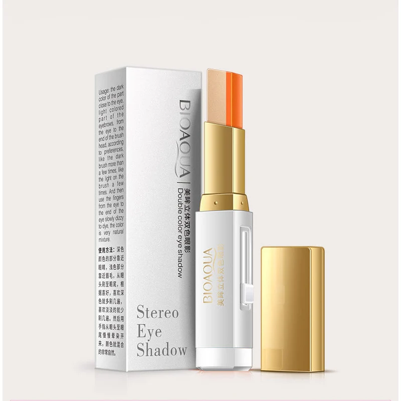 Палочка для теней век двухцветная стерео мерцающая кремовая ручка палитра