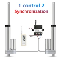 1 control 2 linear actuator rf remote controller 12v linear actuator dc electric actuator metal gear motor synchronous control