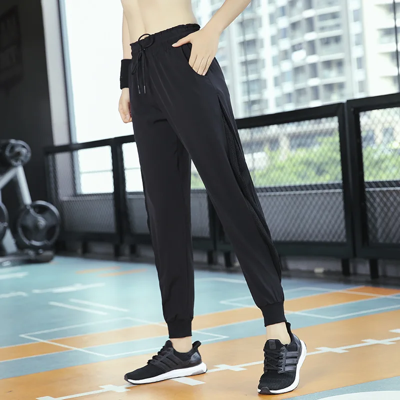 Спортивные женские брюки с завязкой на талии для фитнеса йоги тренажерного зала